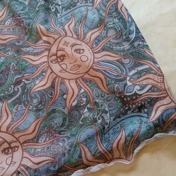 Shein Mod Celestial Psychedelic Mini Mesh Sundress Adjustable Straps Size 1XL - Picture 3 of 6